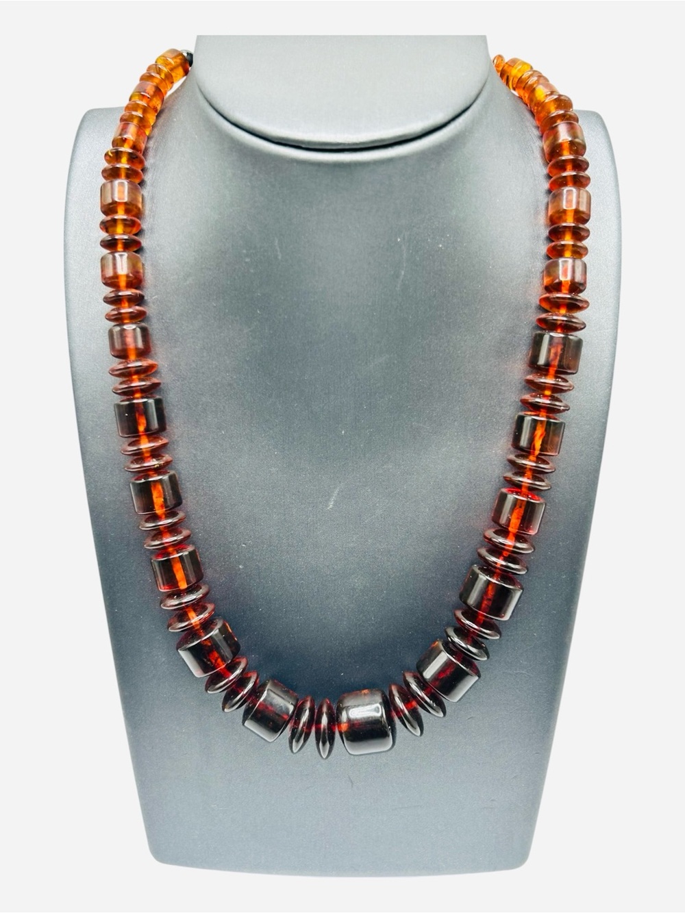 Jay King Mine Finds Graduated Baltic Amber Bead 925 Necklace